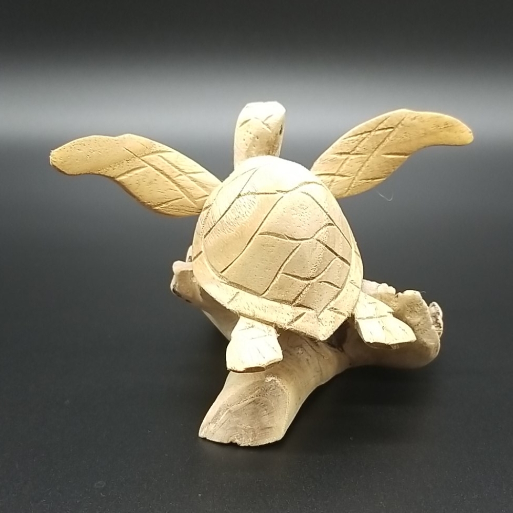 Hand Crafted Hand Carved Wood Sea Turtle - Picture 4 of 8